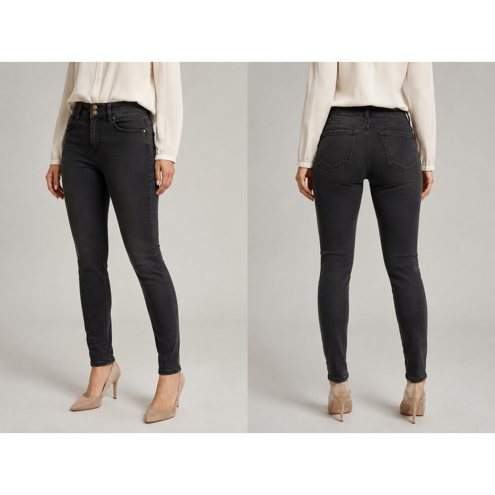 d.jeans Womens Size 10 Black Wash Slim‎ Fit Jeans Medium Rise Stretch Denim